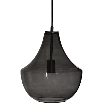 Szklana lampa wisząca Hamilton ciemno-szara 30cm